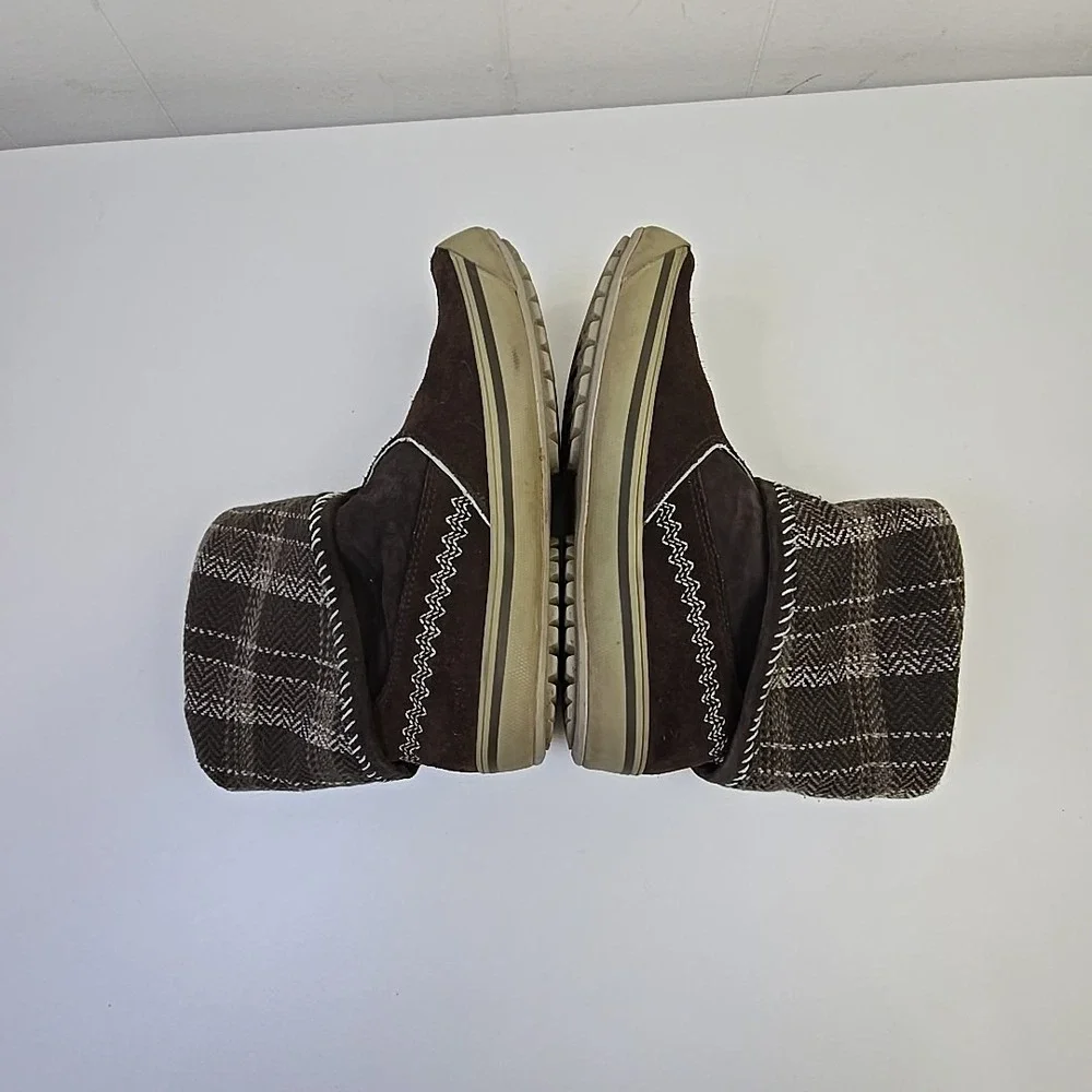 Smart Wool‎  Timberland Women's 6.5 Suede Plaid Roll Down Button Boots